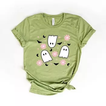 Футболка с короткими рукавами и рисунком Ghost Flowers Simply Sage Market, цвет Light Green