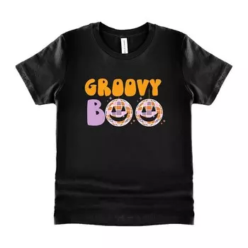 Футболка с короткими рукавами и рисунком Groovy Boo для малышей The Juniper Shop, черный