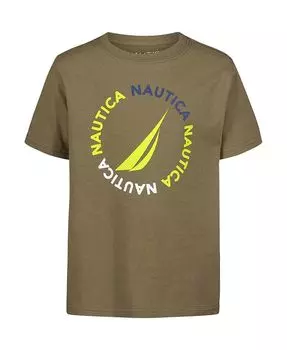 Футболка с короткими рукавами и рисунком J-Class для новорожденных (для мальчиков) Nautica, зеленый
