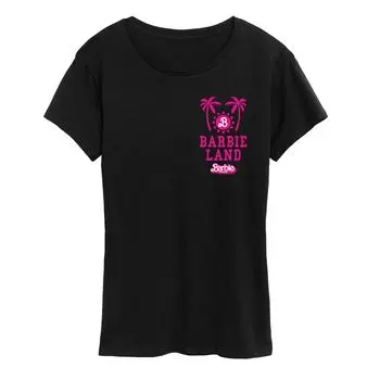 Футболка с короткими рукавами и рисунком Missy Plus Barbie The Movie Land Sun Palm Licensed Character, черный