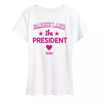 Футболка с короткими рукавами и рисунком Missy Plus Barbie The Movie Land President Licensed Character, белый