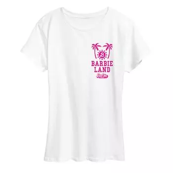 Футболка с короткими рукавами и рисунком Missy Plus Barbie The Movie Land Sun Palm Licensed Character, белый