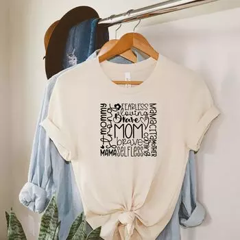 Футболка с короткими рукавами и рисунком Mom Doodles Simply Sage Market