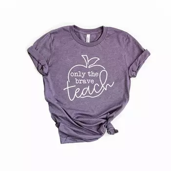 Футболка с короткими рукавами и рисунком Only The Brave Teach Simply Sage Market, фиолетовый