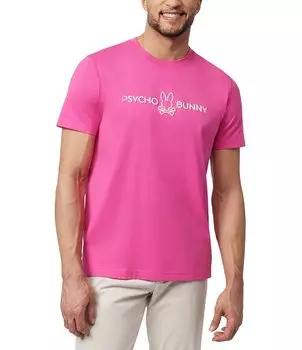 Футболка с короткими рукавами и рисунком Psycho Bunny Bristol, розовый