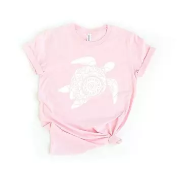Футболка с короткими рукавами и рисунком Turtle Mandala Simply Sage Market, розовый