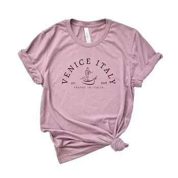 Футболка с короткими рукавами и рисунком «Венеция Италия» Simply Sage Market, цвет Orchid