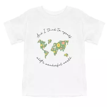 Футболка с короткими рукавами и рисунком What A Wonderful World для малышей The Juniper Shop, белый