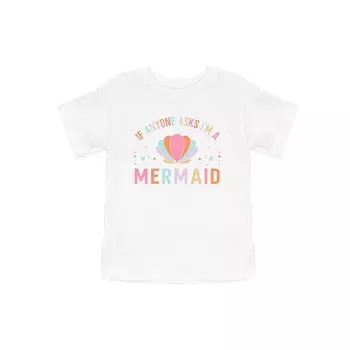 Футболка с короткими рукавами и рисунком «Я русалка» для малышей The Juniper Shop, белый