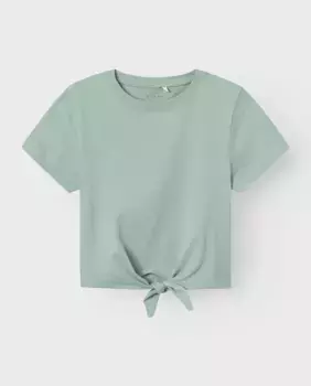 Футболка с короткими рукавами и узлом name it, зеленый