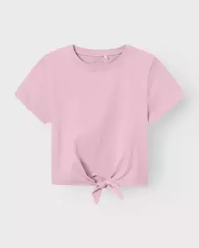 Футболка с короткими рукавами и узлом name it, розовый