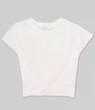 Футболка с короткими рукавами и узлом спереди для девочек GB Big Girls 7–16, белый