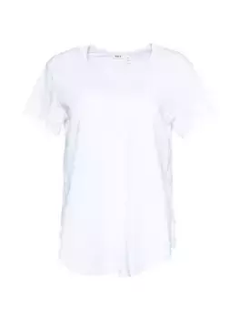Футболка с короткими рукавами и V-образным вырезом с необработанным краем Wilt, белый