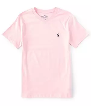 Футболка с короткими рукавами и V-образным вырезом Polo Ralph Lauren Big Boys 8–20, розовый