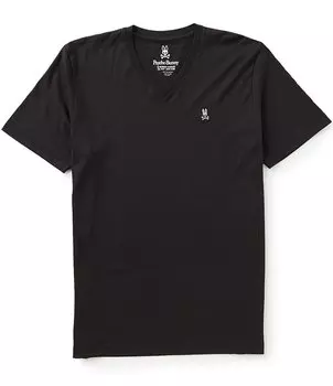 Футболка с короткими рукавами и V-образным вырезом Psycho Bunny, черный