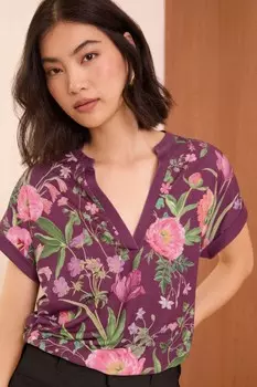 Футболка с короткими рукавами и v образным вырезом из джерси Love & Roses, красный