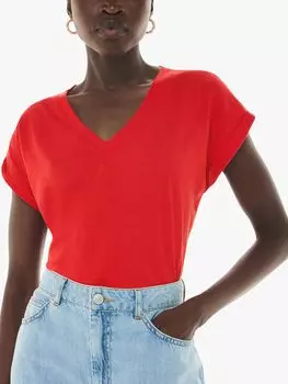 Футболка с короткими рукавами и V-образным вырезом Whistles Willa, красная