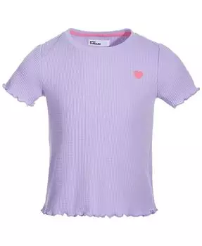 Футболка с короткими рукавами и вафельной текстурой для маленьких девочек, созданная для Macy's Epic Threads, фиолетовый