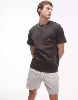 Футболка с короткими рукавами и винтажной эмблемой Rhythm heavy в угольно-черном цвете