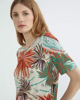 Футболка с короткими рукавами и вырезом-лодочкой Guitare, мультиколор