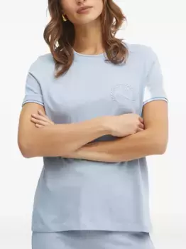 Футболка с короткими рукавами и вышитым логотипом LUISA SPAGNOLI, синий