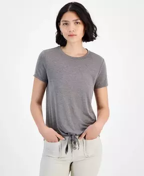 Футболка с короткими рукавами и завязками для юниоров с круглым вырезом Hippie Rose, серый