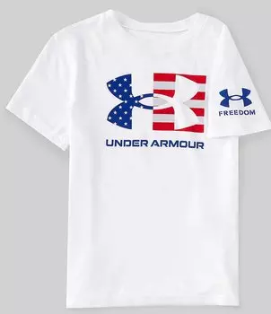 Футболка с короткими рукавами и звездами и полосками Under Armour Big Boys 8–20, белый