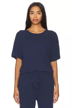 Футболка с короткими рукавами из хлопка с добавлением алоэ Eberjey, синий