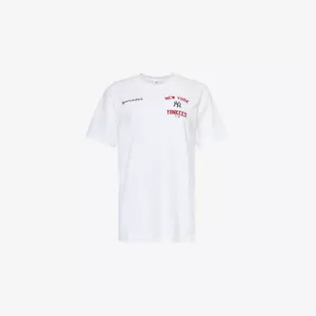Футболка с короткими рукавами из хлопкового джерси с символикой «Янкиз» Sporty & Rich, белый