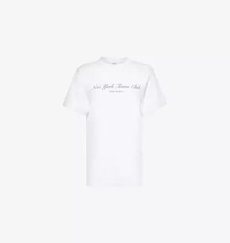 Футболка с короткими рукавами из хлопкового джерси с надписью «Ny Health Club» Sporty & Rich, белый
