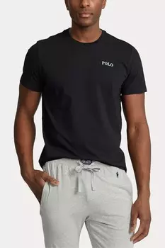 Футболка с короткими рукавами из хлопкового трикотажа с логотипом Polo Ralph Lauren, черный