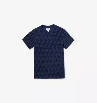 Футболка с короткими рукавами из хлопкового трикотажа с монограммой Ff 8-12+ лет Fendi, цвет yale