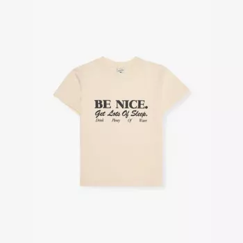 Футболка с короткими рукавами из хлопковой смеси Be nice 2-14 лет Sporty & Rich, бежевый