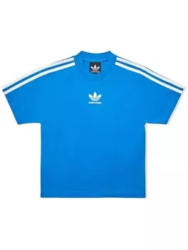 Футболка с короткими рукавами из коллаборации с adidas Balenciaga Kids, синий
