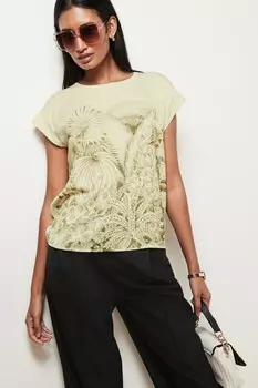 Футболка с короткими рукавами из ткани Next, зеленый