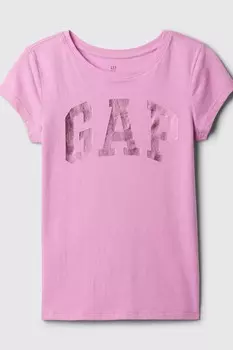 Футболка с короткими рукавами круглым вырезом и графическим логотипом (4–13 лет) Gap, розовый