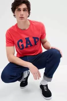 Футболка с короткими рукавами круглым вырезом и логотипом Gap, красный