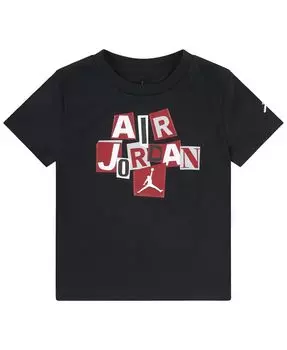 Футболка с короткими рукавами Little Boys с вырезами Jordan, черный