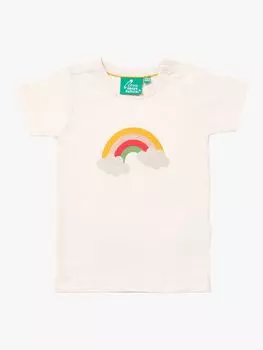 Футболка с короткими рукавами Little Green Radicals Baby Rainbow, Белый/Мульти