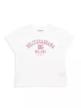 Футболка с короткими рукавами Little Kid's & Kid's Logo Variantea DOLCE&GABBANA, белый