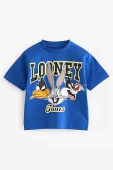 Футболка с короткими рукавами Looney Tunes (от 3 месяцев до 8 лет) Next, синий