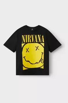 Футболка с короткими рукавами Nirvana Songal Name It, черный
