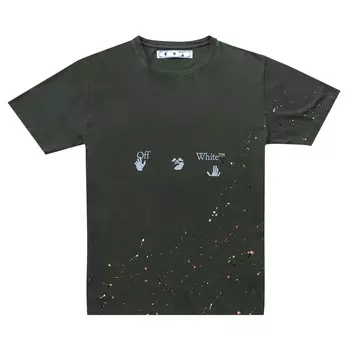 Футболка с короткими рукавами Off-White Vintage Paint, Комбу зеленый/белый