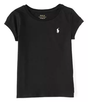 Футболка с короткими рукавами Polo Ralph Lauren для больших девочек 7–16 лет Essentials, черный