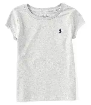 Футболка с короткими рукавами Polo Ralph Lauren для больших девочек 7–16 лет Essentials, серый