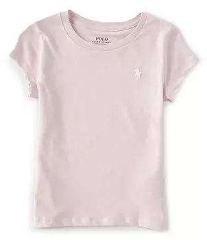 Футболка с короткими рукавами Polo Ralph Lauren для больших девочек 7–16 лет Essentials, розовый