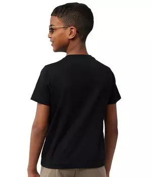 Футболка с короткими рукавами Psycho Bunny для маленьких/больших мальчиков 5–20 лет и рисунком «Гай» с изображением кролика и омбре, черный