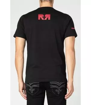 Футболка с короткими рукавами Rock Revival и заклепками, черный