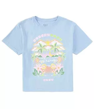 Футболка с короткими рукавами Roxy Big Girls 7–16 Beachy Daze, синий