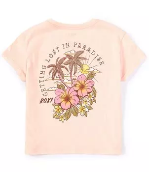 Футболка с короткими рукавами Roxy Big Girls 7–16 Hibiscus Paradise, оранжевый